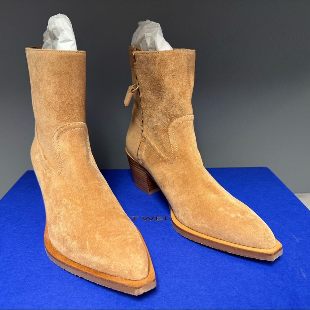NIB- Stuart Weitzman Tate Tan Suede Ankle Booties